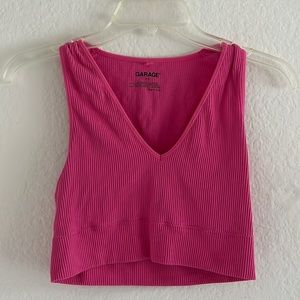 GARAGE hot pink seamless top
